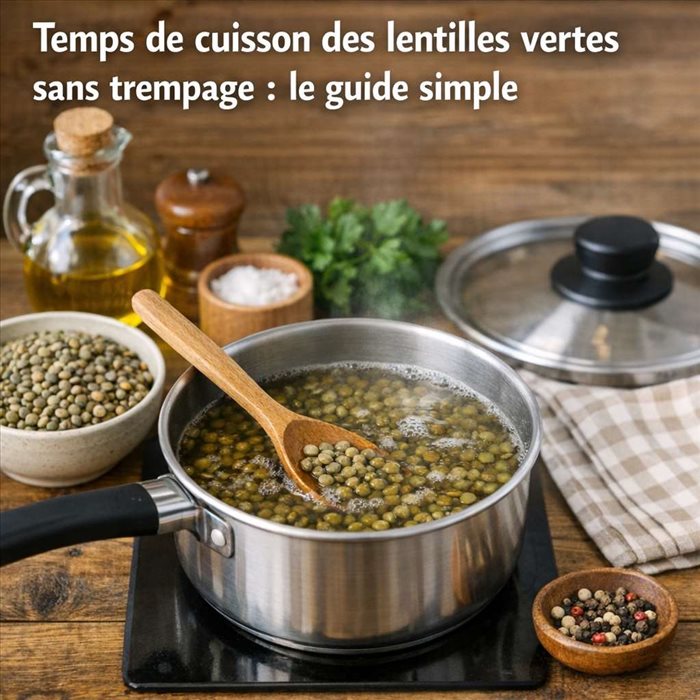 Temps de cuisson des lentilles vertes sans trempage : guide simple