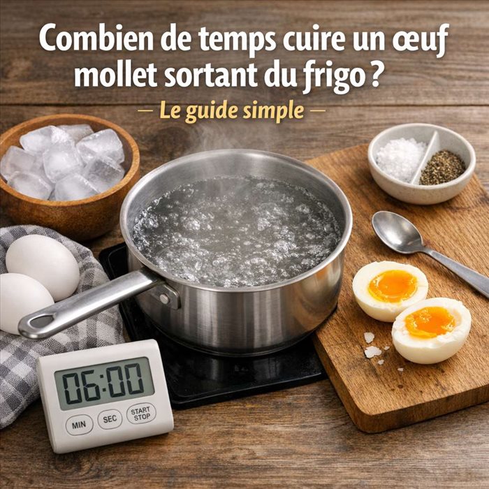 Combien de temps cuire un œuf mollet sorti du frigo ?