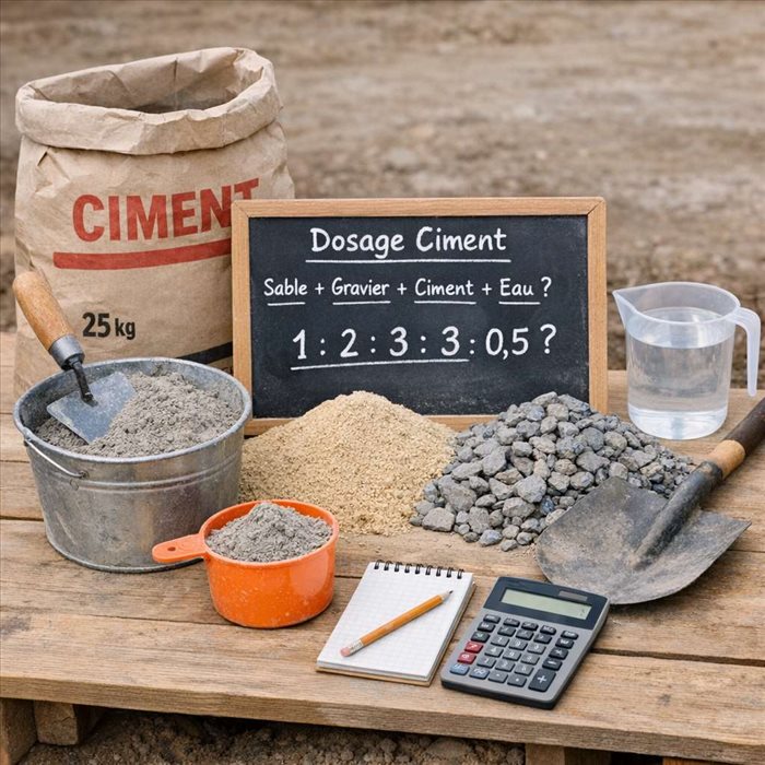 Dosage ciment : calculer les bonnes proportions facilement