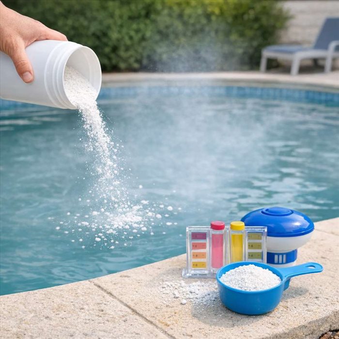 Dosage chlore choc piscine : rattraper une eau trouble