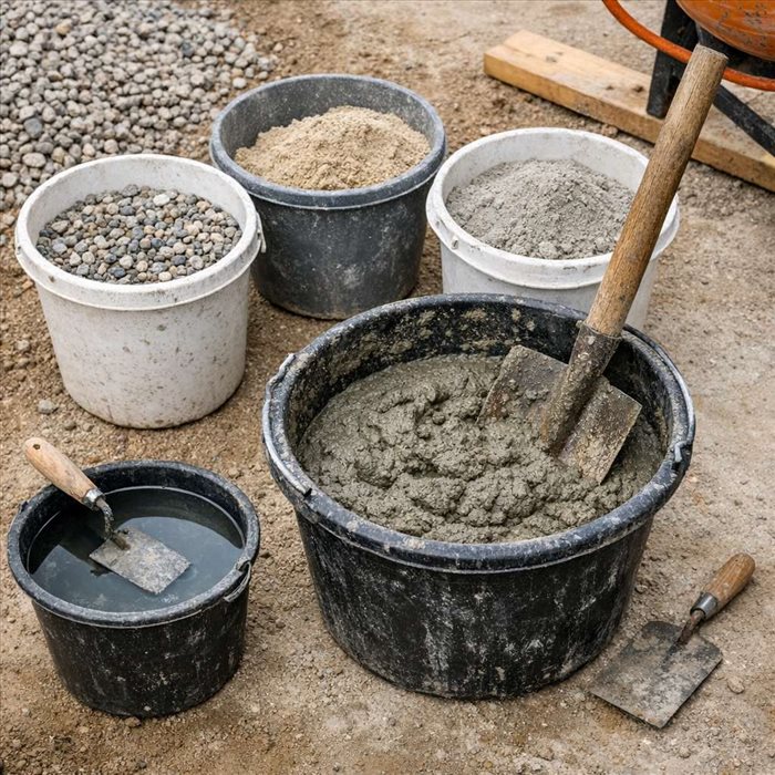 Dosage béton au seau : la méthode simple et précise