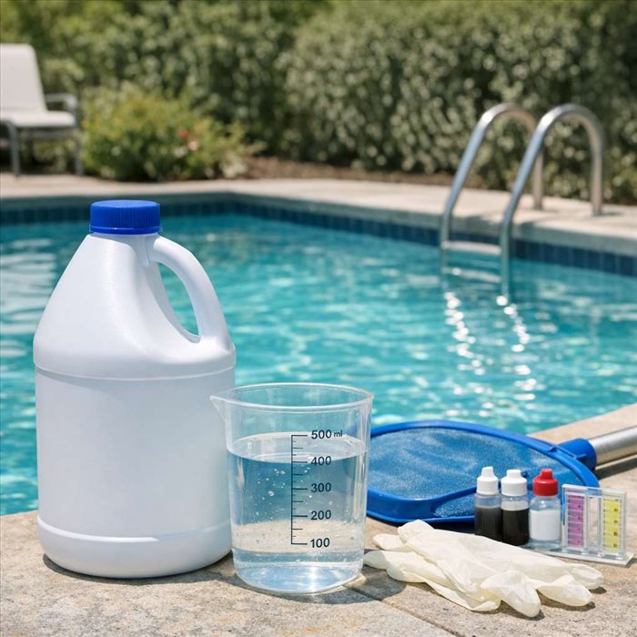 Dosage eau de Javel pour piscine : la bonne quantité à utiliser
