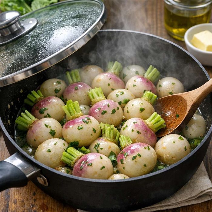Combien de temps cuire des navets nouveaux à l’étouffée ?