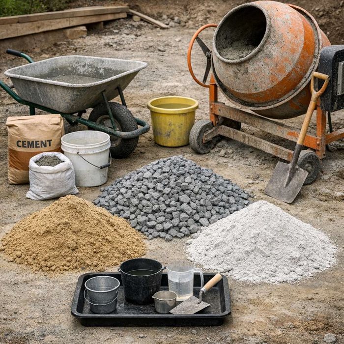 Dosage pour 1 m3 de béton : calcul simple et précis